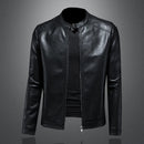 Men's Lapel Motorcycle Leather Coat Stand Collar Slim Tide Men's Leather