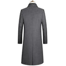 Autumn and Winter Boutique Woolen Classic Thick Warm Men's Extra Long Wool Trench Coat Male Jacket