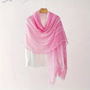 Pink scarf draped over a mannequin on a white background, Obroi