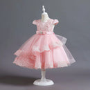 Flower Girls Lace Bridesmaid Dress Kids Princess Wedding Prom Pageant Birthday Party Tulle Dresses