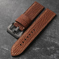 Handmade Strap 20MM 22MM 24MM Black Leather Retro