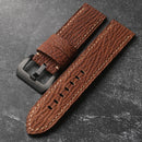 Handmade Strap 20MM 22MM 24MM Black Leather Retro