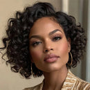 Woman with styled hair featuring the 'Sleek' brand logo, Obroi