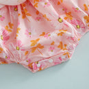 Baby Girl Bodysuit Clothing Set 2PCS Toddler Baby Summer Baby Floral Romper Infant Jumpsuit With Headband