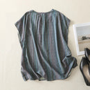 Breathable Hemp Loose Straight Tops Women Summer Sleeveless Casual Tee