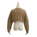 Winter Women's Embroidery Decoration Cropped Sweater Pullover American Retro Loose Knitwear Crop Top