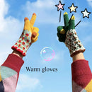 Winter warm gloves cute winter knitted ladies plus velvet cycling windproof knitted touch screen gloves