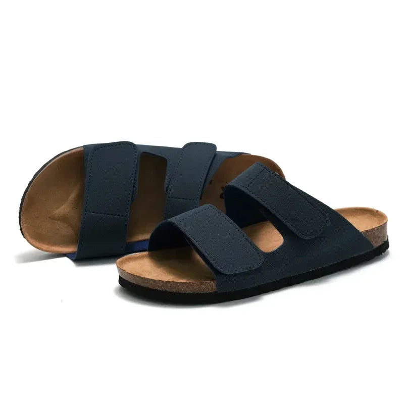 Beach Shoe Men's Summer Sandals Casual Outside Cork Solid Slippers