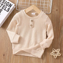 Toddler Boy Casual Solid Ribbed Long-sleeve for Henley Shirt