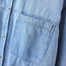 Women Spring Retro Art Two Pocket Design Blouse Loose Asymmetrical Long Tops Oversized Curve Clothes