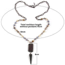 Bohemian Jewelry Stone & Crystal Beaded Chain Pendant Necklaces For Women Festival Gift