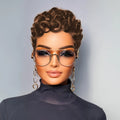 Short Pixie Curly Wigs Human Hair Chic Short Pixie Cut Human Hair Wig With Bangs Full Wigs