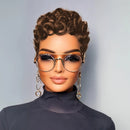 Short Pixie Curly Wigs Human Hair Chic Short Pixie Cut Human Hair Wig With Bangs Full Wigs