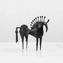 Black horse sculpture on a white background, Obroi