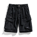 Summer Men Cargo Multi Pocket Cotton Shorts Casual Solid Elastic Waist Shorts Spring Shorts Pants