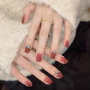 Handmade Rhinestone Wearable Nails Square Head Design Manicure Nails Full Cover Press