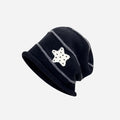 Stripe Knitted Pile Hats for Women Autumn and Winter Warm Ear Protection Cute Beanies