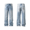 Men Classic Straight Light Blue Washed Denim Jeans Options Big Tall Multiple Fit Vintage Wash