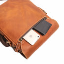 Men's Flap Magnetic Buckle Shoulder Bag Horse Leather Casual Crossbody Bags Top Layer Leather