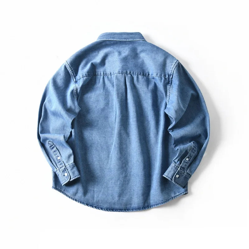 Casual Long Sleeve Denim Shirt for Men Workwear Shirt Jacket for Spring and Autumn