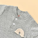 Cotton Rib Short Sleeve Outfit Toddler Baby Boys Girl Rainbow Romper Summer Baby Girls Jumpsuit Playsuit