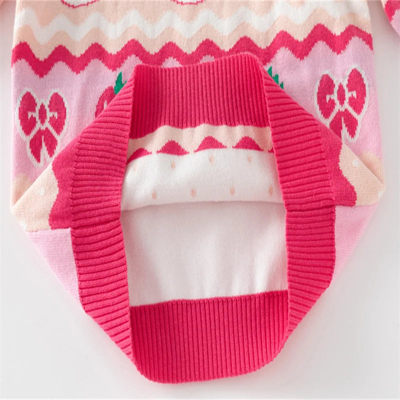 Girls Sweaters For Autumn Winter Strawberry Cute O-neck Children's Sweatshirts