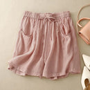 Summer Loose Versatile Thin Drawstring Waist-hugging and Slimming Women Shorts