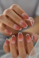 24pcs Nails With Designs Coffin Artificial Nails Tips Overhead Medium Length Press On Nail False Nails Art Accessories