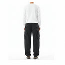 Spring Summer Men's Cotton Cargo Long Pants Retro Straight Loose Casual Trousers