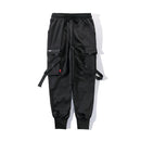 Joggers Pants Men Ribbon Multi-pocket Elastic Waist Harem Pants Streetwear Sweatpants Pencil Pants