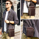Genuine Leather Men Mini Crossbody Messenger Traveling Casual Small Shoulder Bag Male Handbag