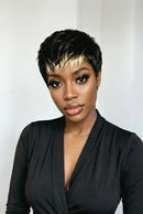 Pixie Cut human human hair Wig 6Inch Basic for Daily Women Chic Retro short straight
