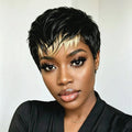 Pixie Cut human human hair Wig 6Inch Basic for Daily Women Chic Retro short straight