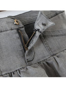 Denim Mini Skirt Women's Autumn Vintage Cute Sexy Girl Kawaii Slim High Waist Layered Ruffle Short Skirt Female