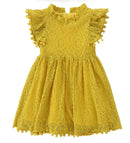 Girls Princess Summer Lace Flower Dress Baby Kids Causal Floral Cotton Lining Party Dresses Formal Dress Child Clothing