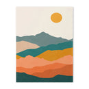 Minimalist Bohemian Poster Orange Palm Leaf Sun Mountain Wall Art