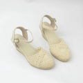 Summer Women Sandals Laces Upper Espadrilles Round Toe Wedges