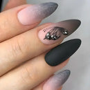 Autumn Winter Matte Almond Nails with Glue Rose Leaf Nail Art Simple Full Cover Press on Acrylic Nails Tips