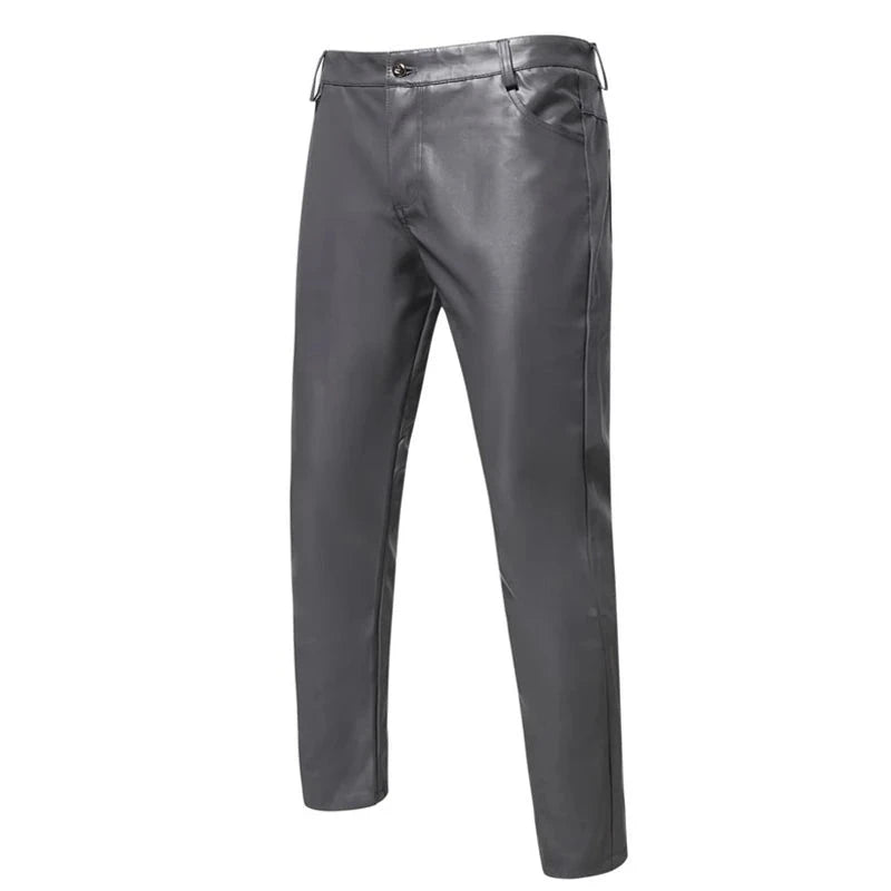 Pants Men Steampunk Vintage Stage Costumes Men Leather Trousers