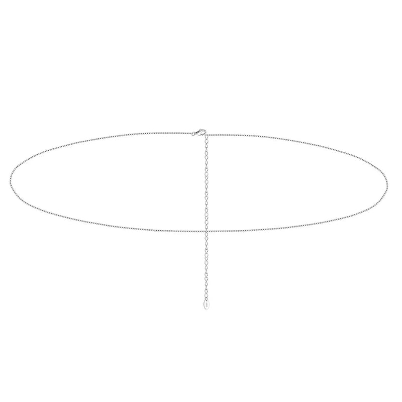 925 Sterling Silver Body Waist Chain Adjustable Body Belly Chain for Women Summer Jewelry