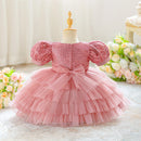 Elegant Baby Girl Dress Toddler Wedding 1st Birthday Bridesmaids Dress Tulle Princess