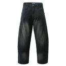 Distressed Spliced Cargo Pants Mens Streetwear Loose Pocket Wide Leg Trousers Men