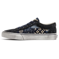 Navy blue sneaker with floral pattern on a white background, Obroi