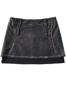 Women Autumn Street Style Leather Super Short Skirts Sexy Slim Mid Waist Chic Zipper Mini Skirt