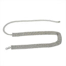 Silver chain belt on a white background, Obroi
