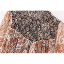 Autumn Women Patchwork Short Dress Vintage Long Sleeve Round Neck Female Casual Dresses