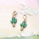 Green Cactus Gold Plated Pendants Charm For Jewelry Making Solid 925 Sterling Silver Gift For Women Men