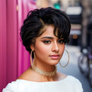 Short Pixie Cut Bob Wig Lace Front Human Hair Wigs Pre-Plucked for Women with Baby Hair and Natural Hairline