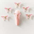 20pcs Kawaii Peach Pink Nail Art Charms Summer Fruit Flower Nail DIY Manicure Jewelry Accessories