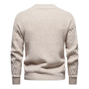Mens Winter Sweater Lake Blue Knitted Soft Warm Pullovers for Men Autumn Casual Sweater
